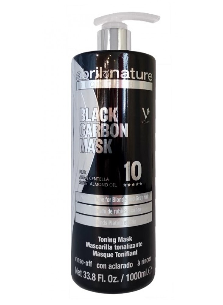 Маска спеціальна для блондинок, сивого волосся, освітленого волосся Abril et Nature Black Carbon Toning Mask 1000 мл