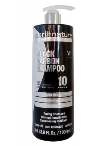 Шампунь спеціальний для блондинок, сивого волосся, освітленого волосся Abril et Nature Black Carbon Toning Shampoo 1000 мл